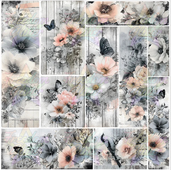 Peach & Gray Floral