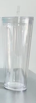 24oz clear snowglobe tumbler
