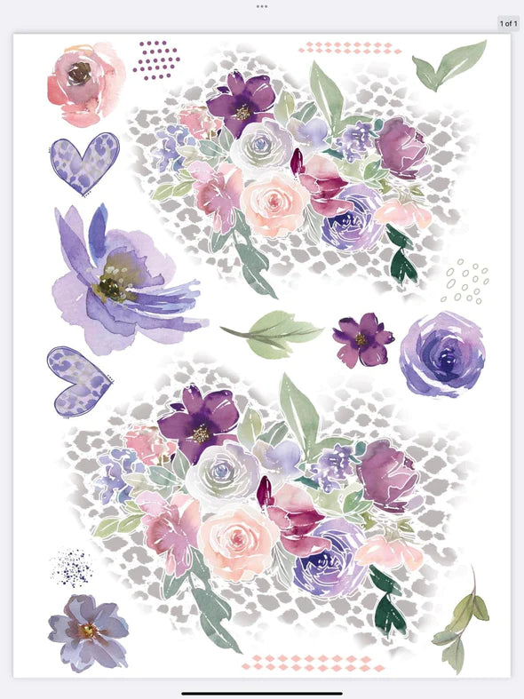 Glamour Tribe Purple Floralstransfers