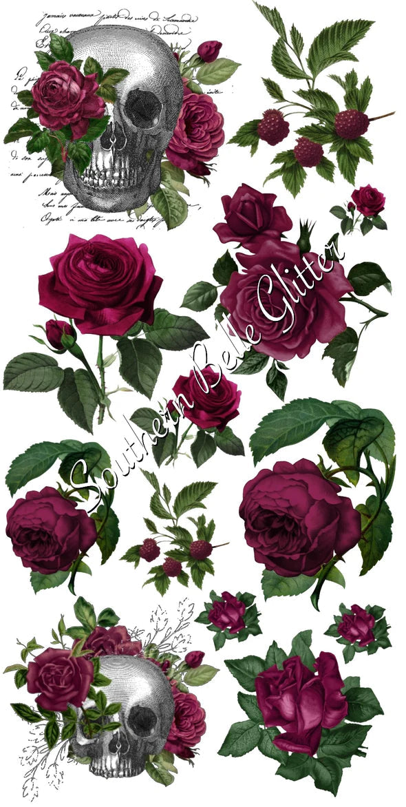 Skull Roses Transfers