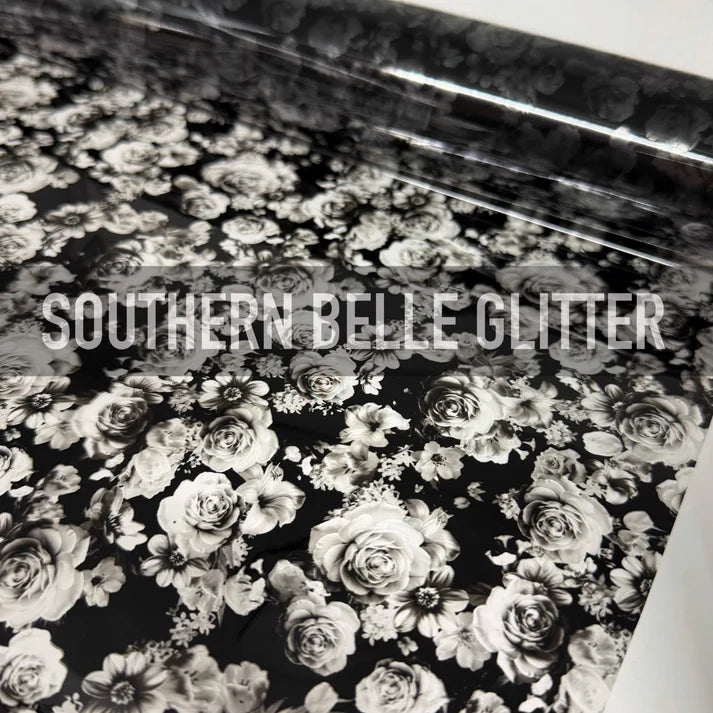 Small Black Gray Floral