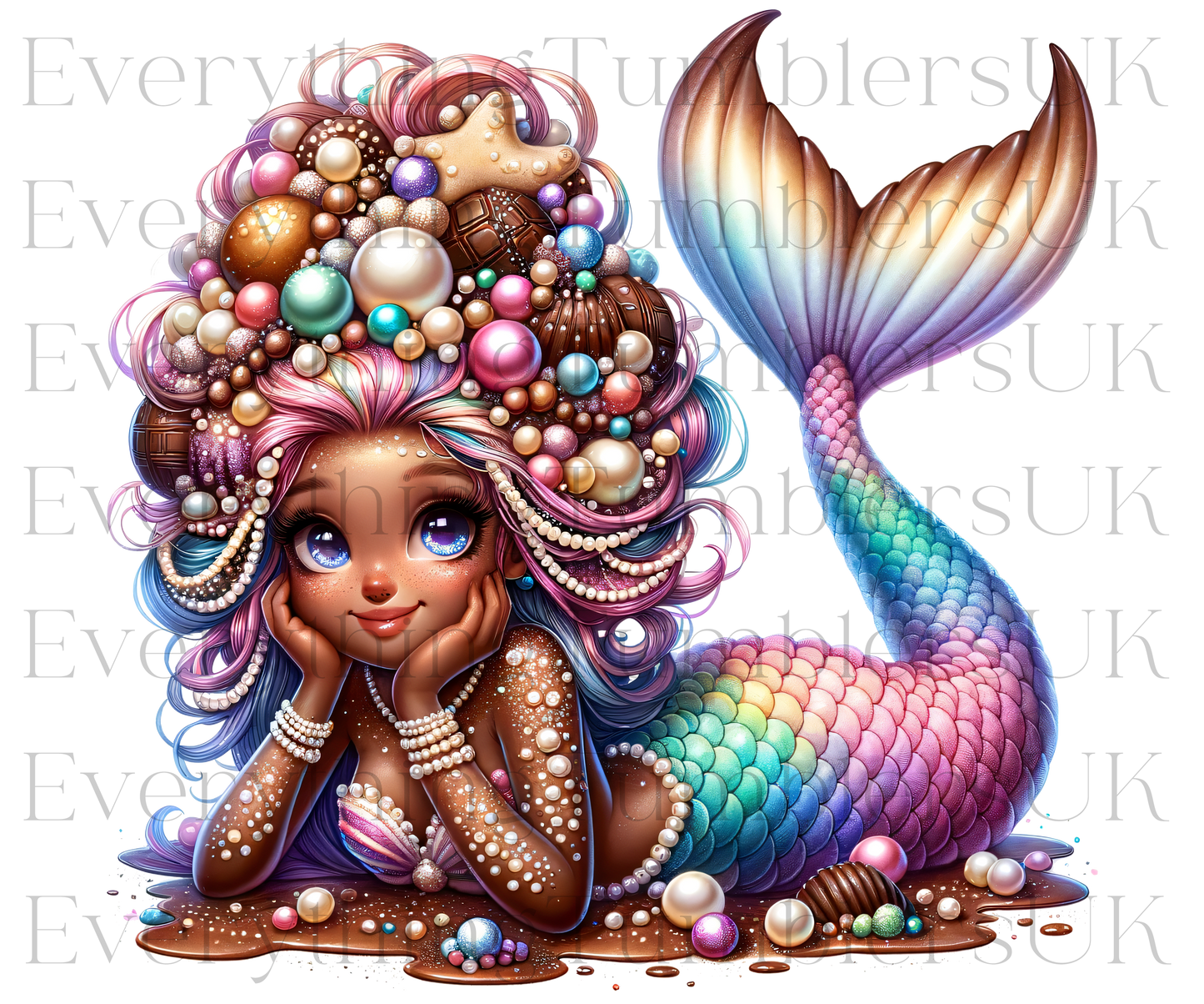 UVDTF Jewelled Chocolate Mermaid 1 Design