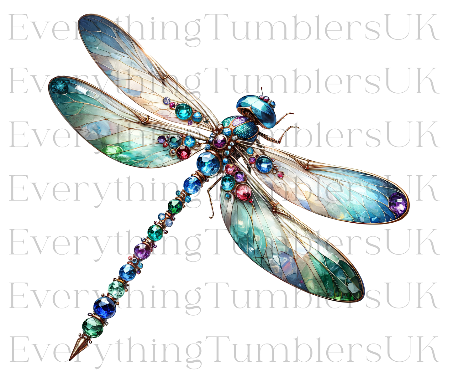 UVDTF Jewelled Dragonfly Design