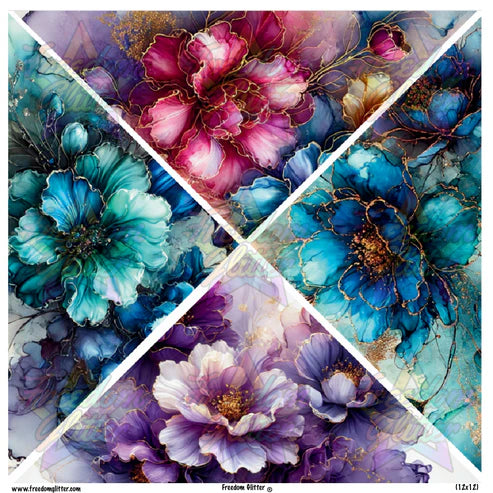Mixed Triangles - Watercolour Floral