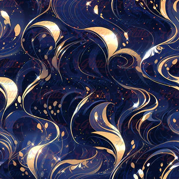 Navy and Gold Abstract 1