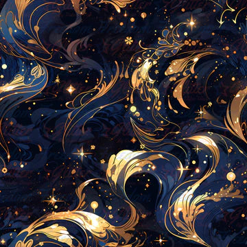 Navy and Gold Abstract 7