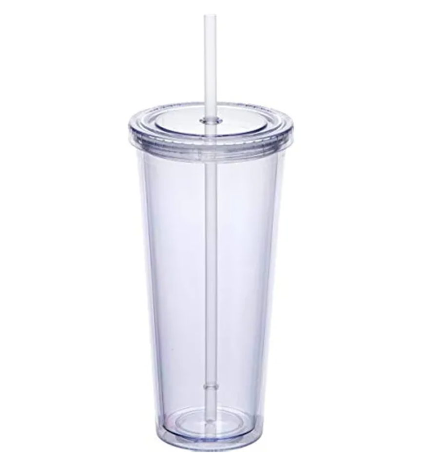 24oz clear snowglobe tumbler