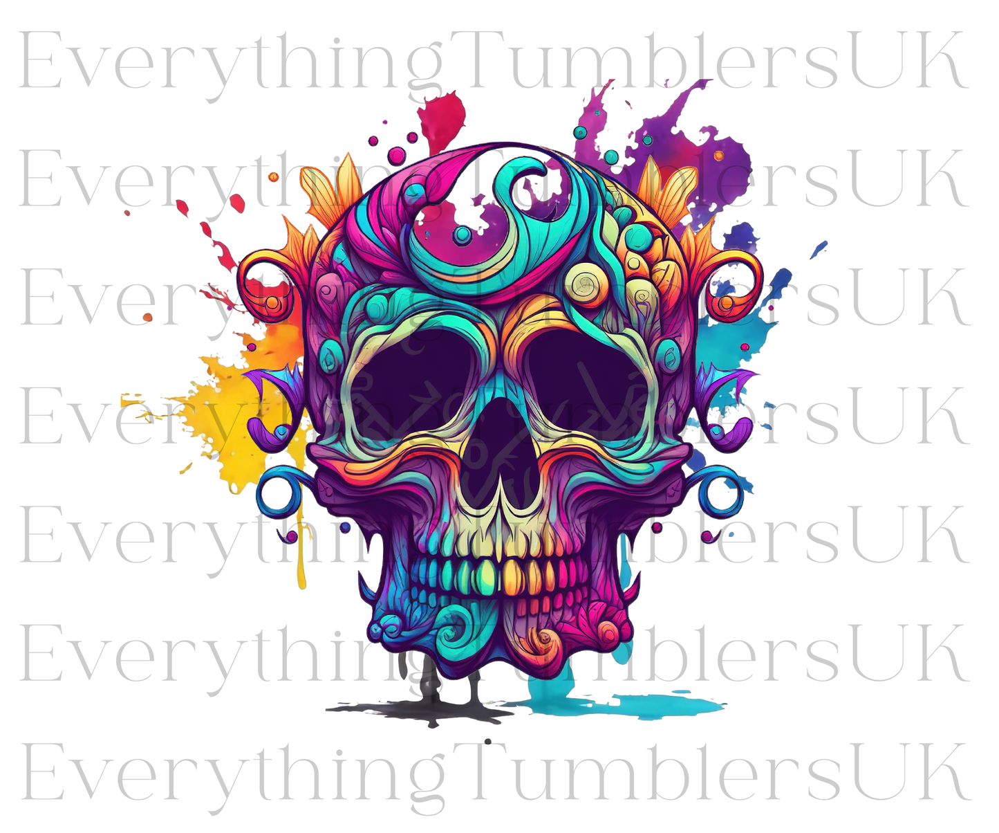 UVDTF Multi Colour Skull Design