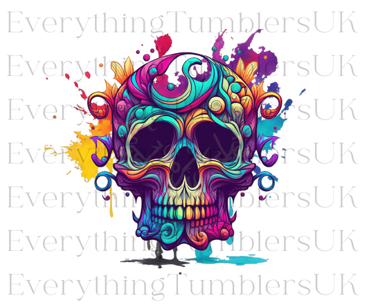 UVDTF Multi Colour Skull Design