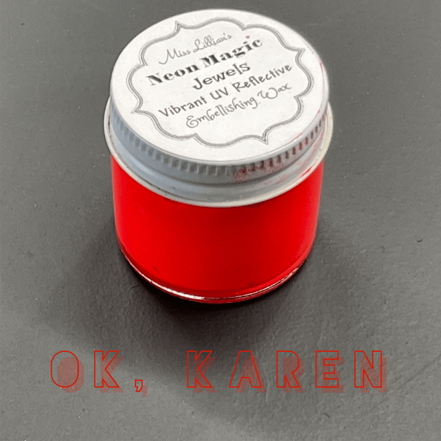 Miss Lillians Chock Paint Neon Waxes OK KAREN-NEON Gilding Wax Jewels (Red-Orange)