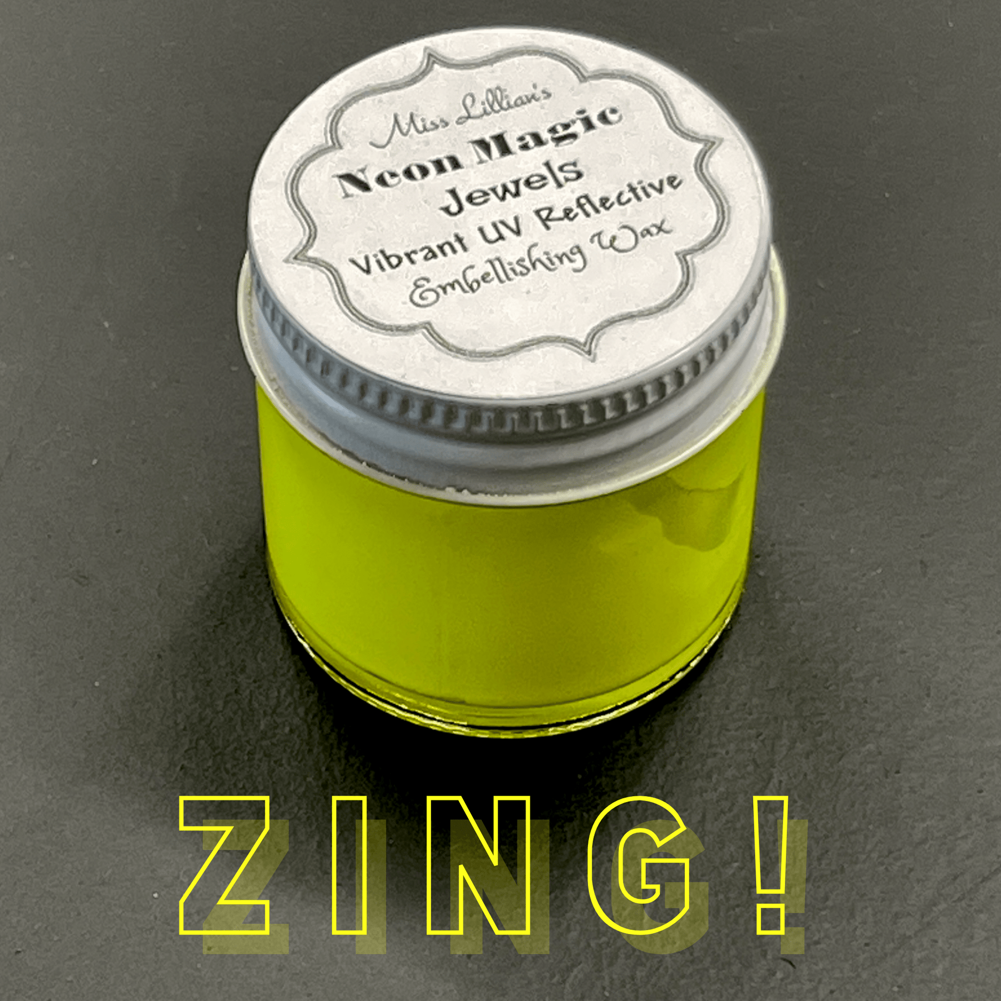 Miss Lillians Chock Paint Neon Waxes ZING-NEON Gilding Wax Jewels (electric yellow)